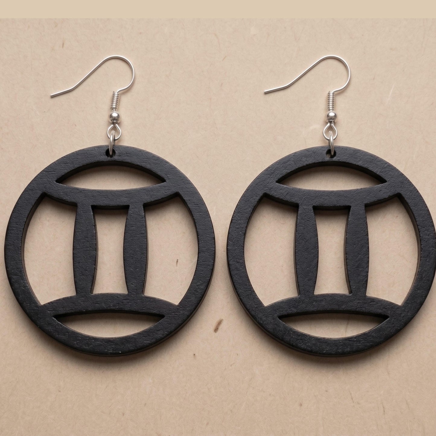 Pisces Wood Zodiac Earrings